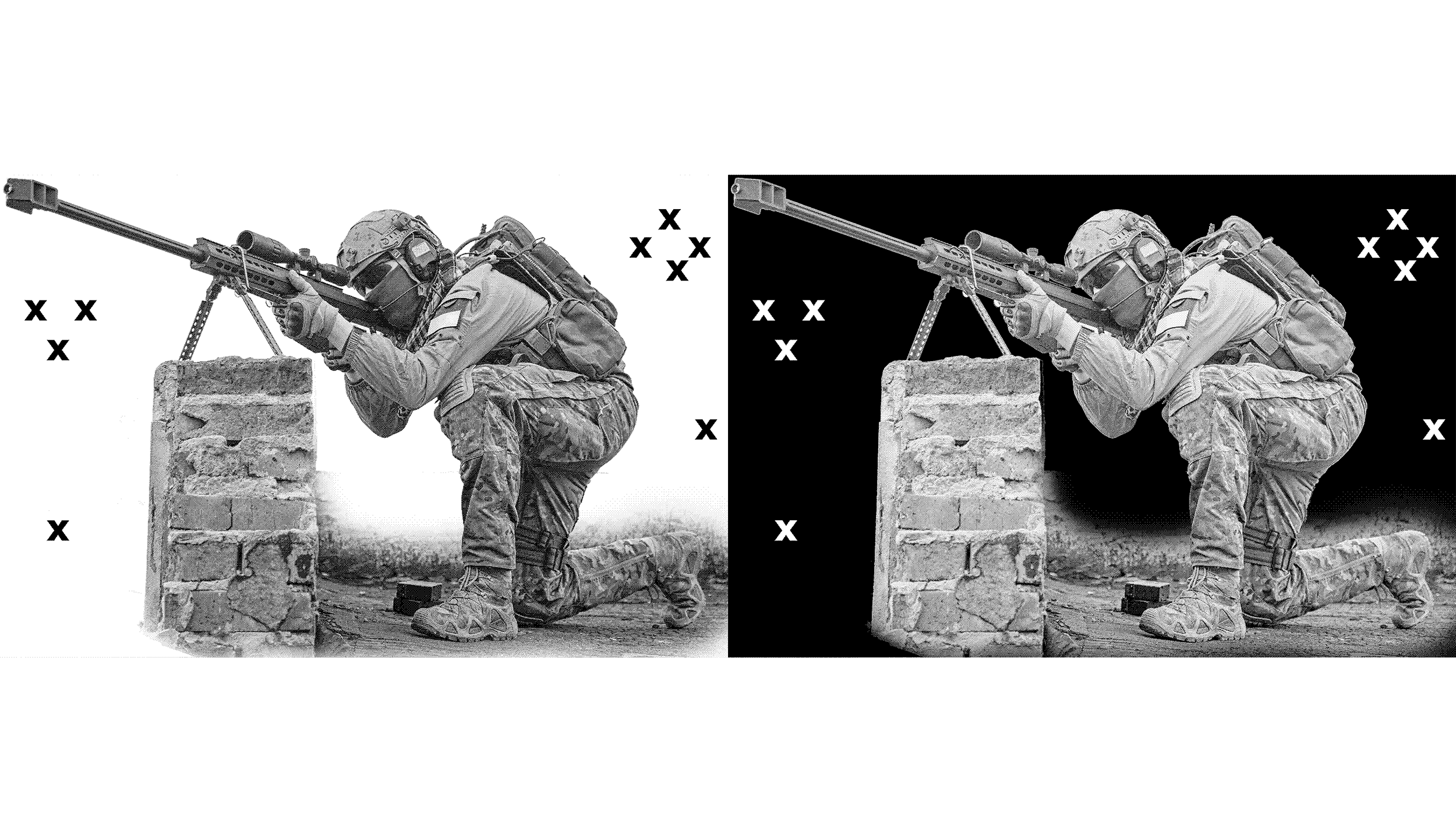 Sniper with .50 cal -Airbrush Stencil